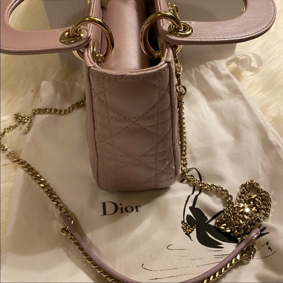 🌼SOLD 🌼Lady Dior mini pink iridescent bag lotus - Picture 6 of 9